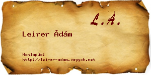 Leirer Ádám névjegykártya
