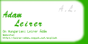 adam leirer business card